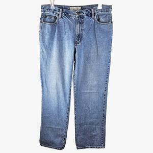 Vtg Bullhead Jeans Men 34x34 FIT 36X32 Loose Fit Blue Baggy Straight Denim